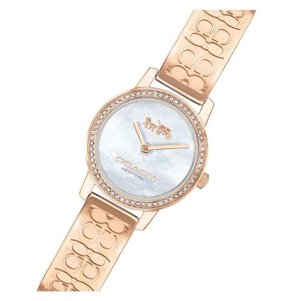 Coach Sigature C Rose Gold Steel with Crystals Ladies Watch 14503498 $275.00