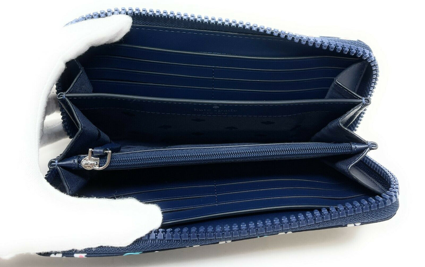 Kate Spade Jae Fleurette Toss Large Continental Wallet Navy Floral WLR00531 $229