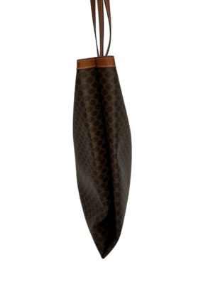 Celine Brown Macadam Coated Canvas & Leather Shoulder Bag - www.unoo.com