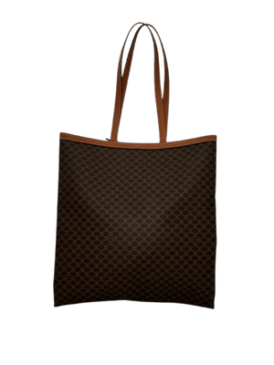Celine Brown Macadam Coated Canvas & Leather Shoulder Bag - www.unoo.com