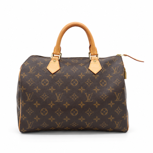 Louis Vuitton Monogram Speedy 30 Brown Canvas Leather Handbag