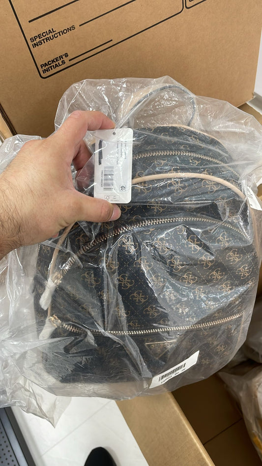 Guess Manhattan Logo Large Backpack- Brown