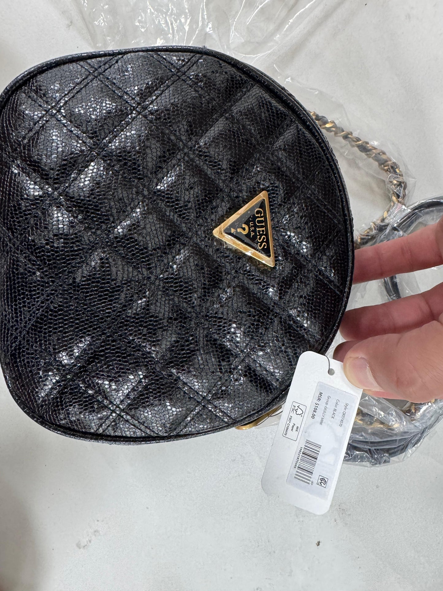 Guess Giully Circle Mini Crossbody Bag - Black