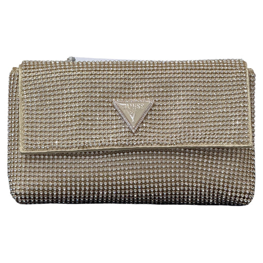 Guess Zalina Small Rhinestone Flap Clutch - Gold