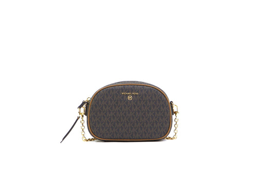 Michael Kors Small Oval Camera Crossbody - Brown/Acorn