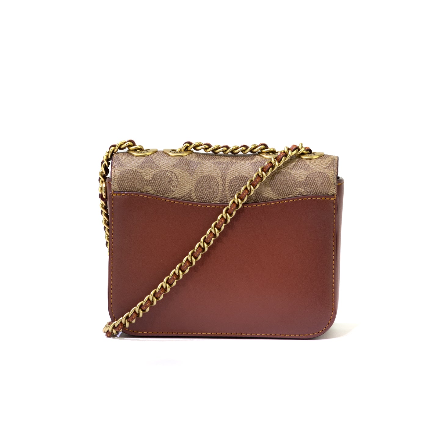 Coach Bolso de hombro Madison Signature de lona revestida para mujer - Tan Rust