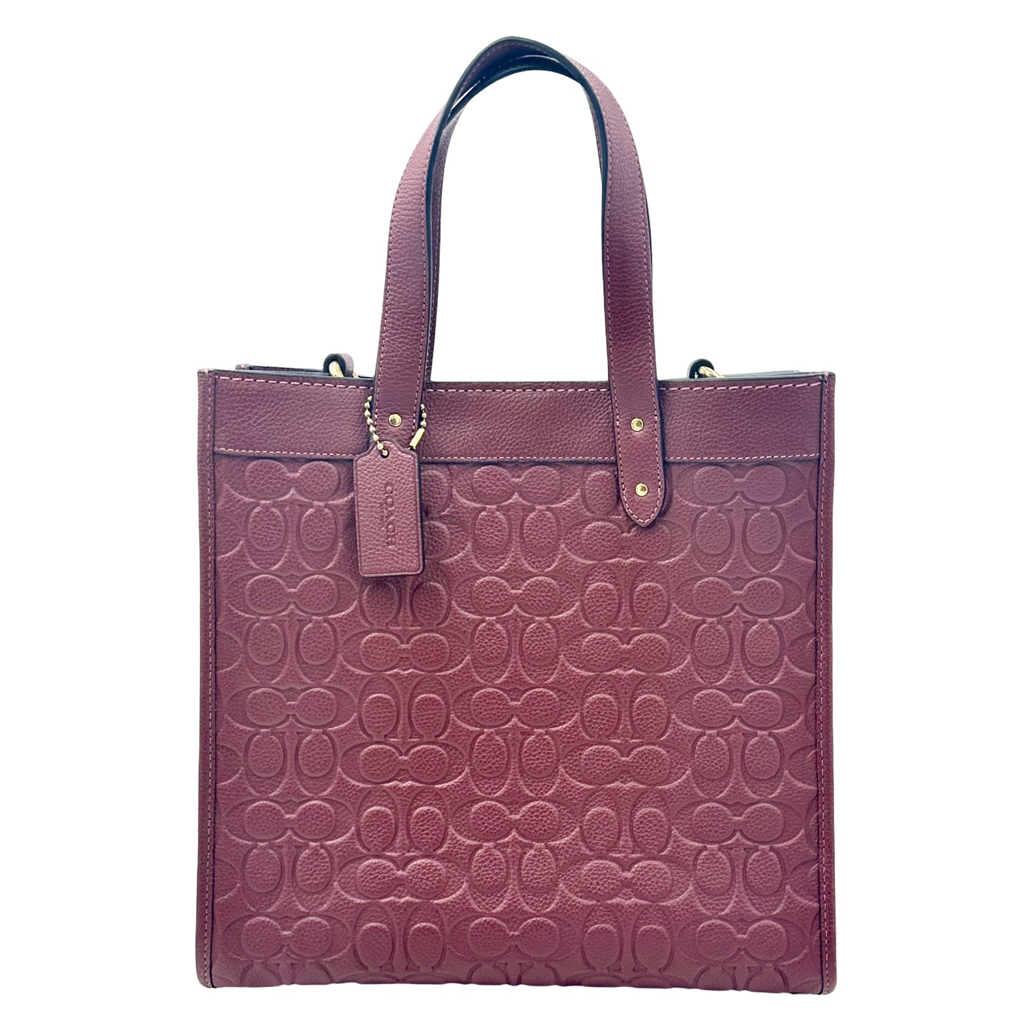Coach Signature Field Leather Tote - Wine