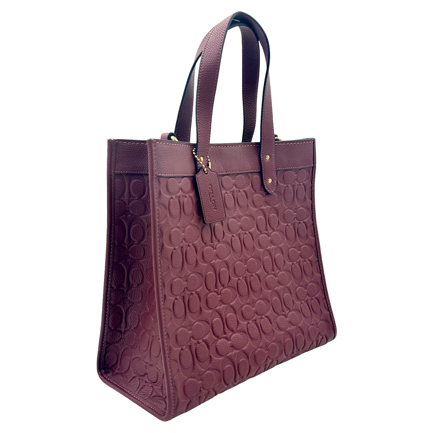 Coach Signature Field Leather Tote - Wine