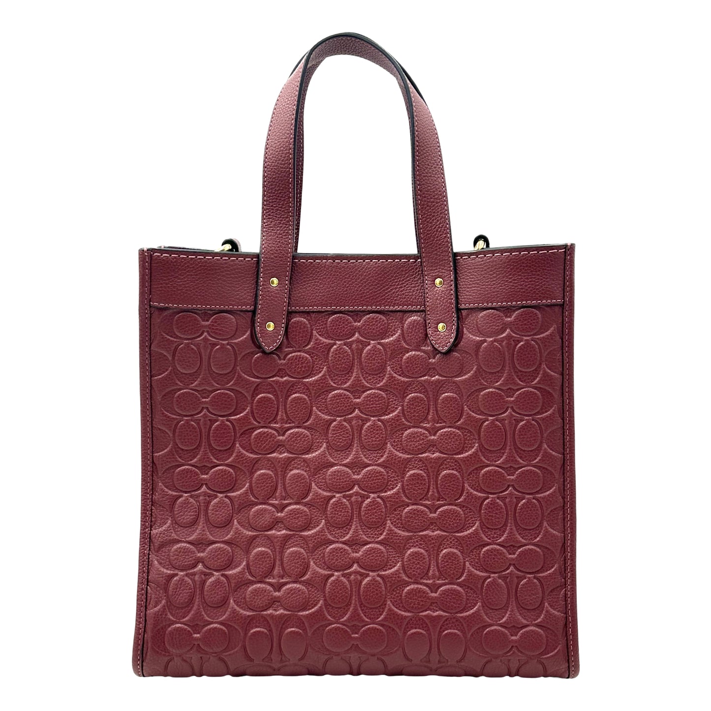 Coach Signature Field Leather Tote - Wine