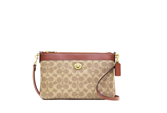 Coach Polly Signature Crossbody - Tan/Rust