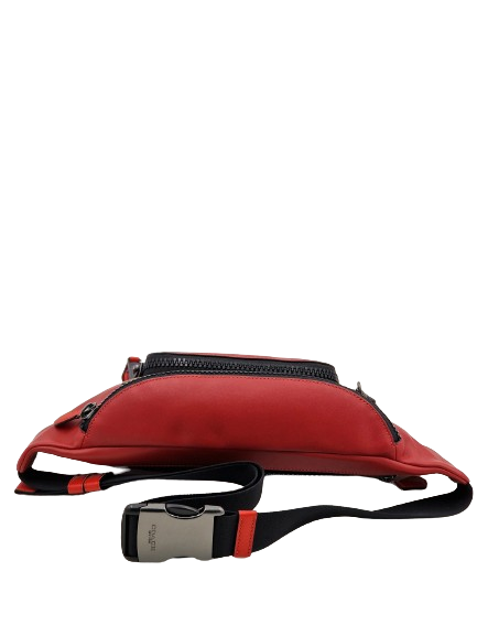 Coach Track Waistpack in Colorblock Signature Canvas - Red Khaki Multi