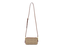 Coach Card Case Signature Kira Crossbody - Tan/Rust - www.unoo.com