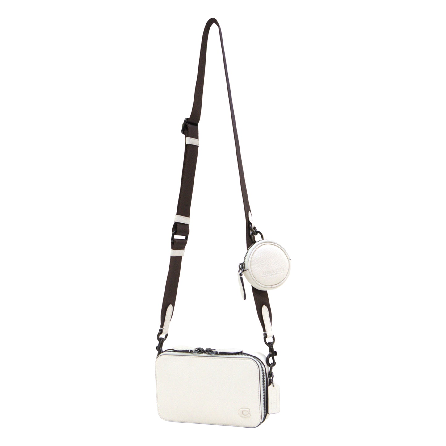 Coach Charter Slim Crossbody with Adjustable Web Strap - Chalk