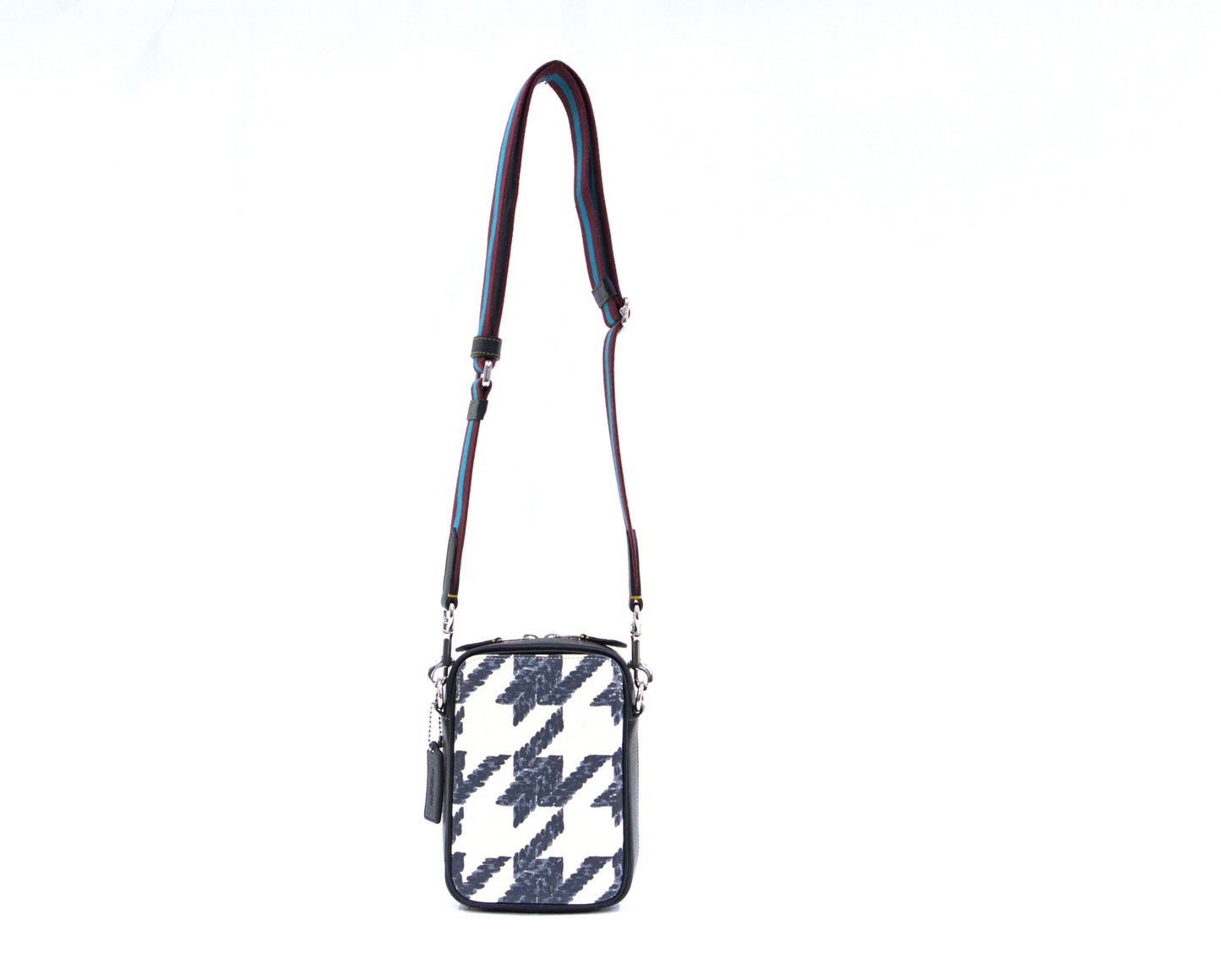Coach Stanton Houndstooth Print Crossbody - Cream black