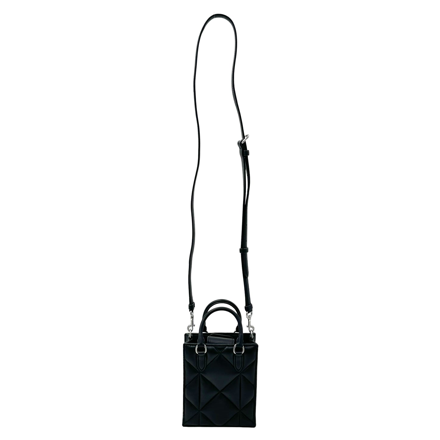 Coach North South Mini Crossbody Tote With Puffy Diamond Quilting - Black