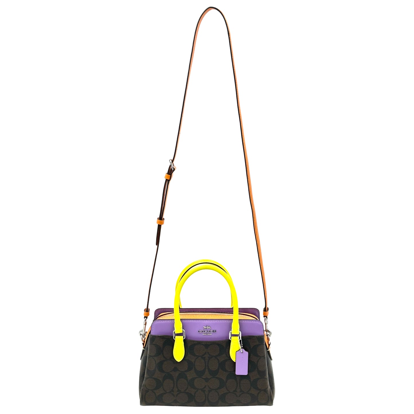 Coach Mini Darcie Carryall Colorblock in Signature Canvas - Brown / iris Multi