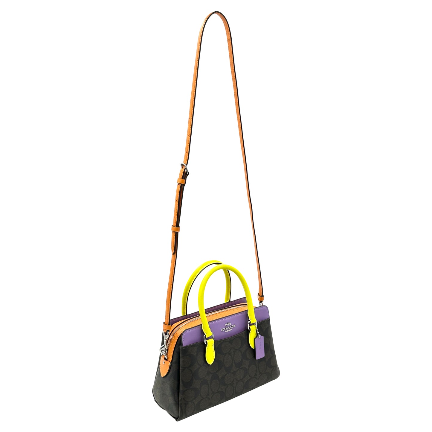 Coach Mini Darcie Carryall Colorblock in Signature Canvas - Brown / iris Multi
