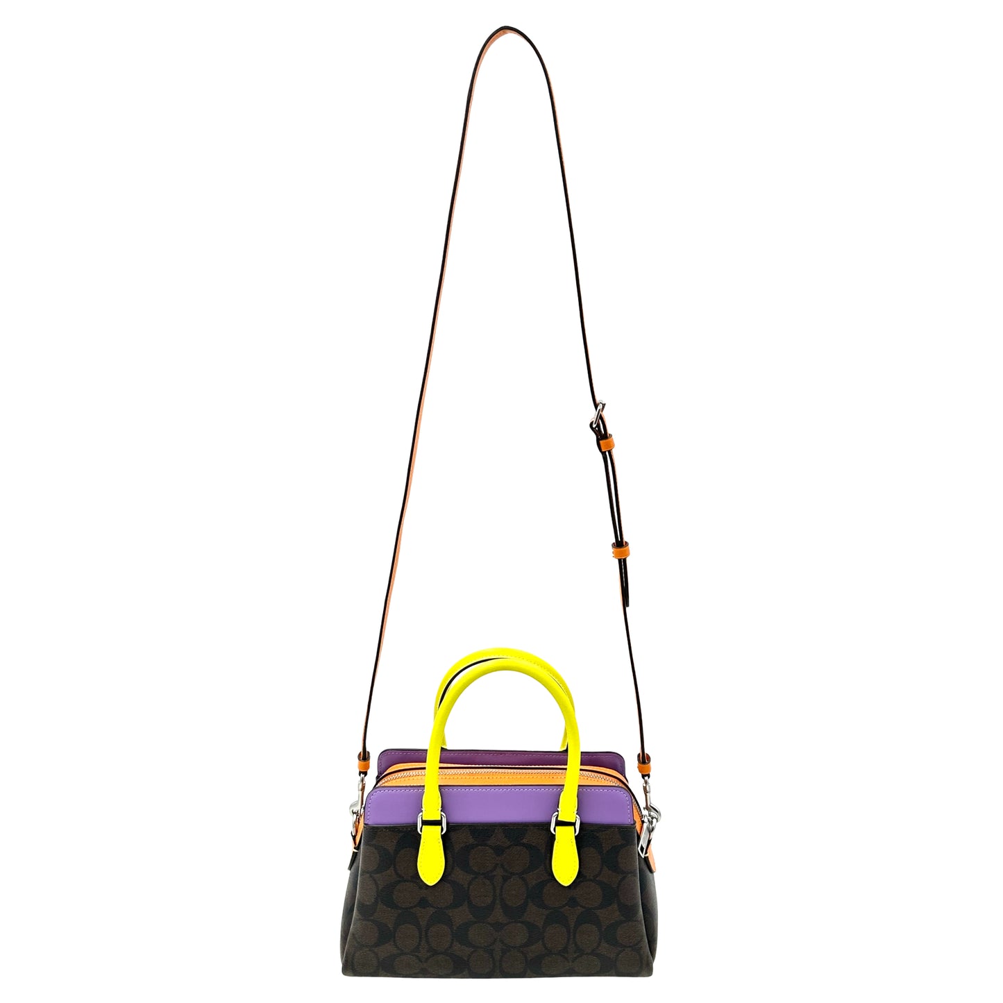Coach Mini Darcie Carryall Colorblock in Signature Canvas - Brown / iris Multi