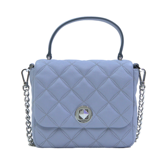 Kate Spade Natalia Quilted Square Leather Crossbody Bag - Brushed Steel