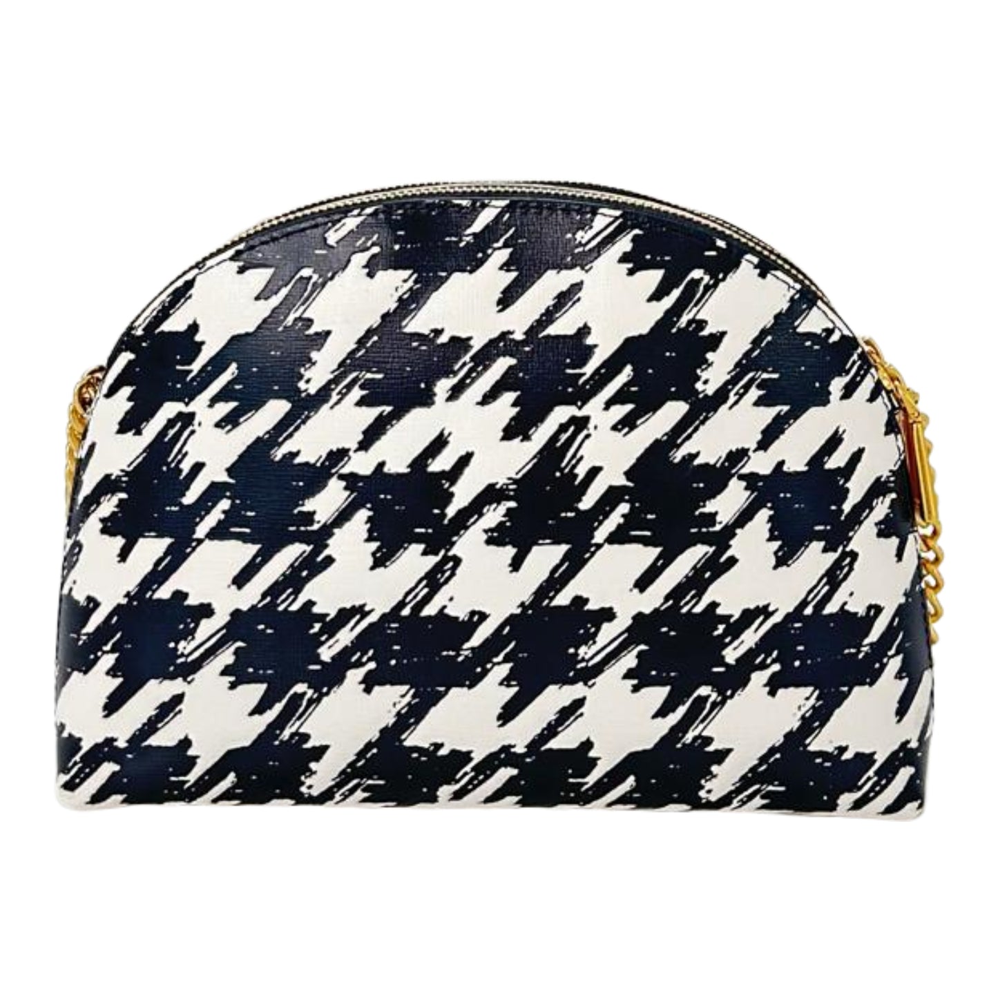 Kate Spade Morgan Leather Painterly Houndstooth Crossbody - Black White Gold