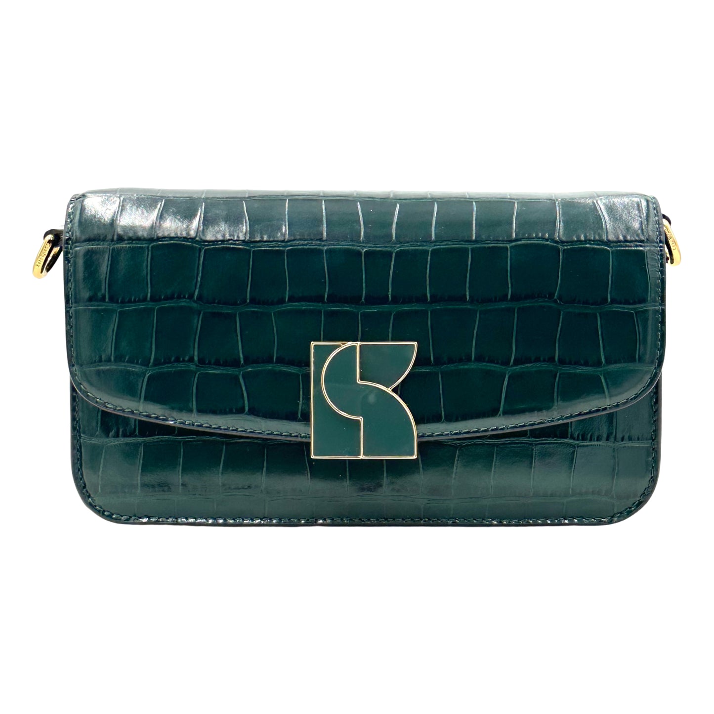 Kate Spade Dakota Croc Embossed Small Convertible Crossbody Shoulder Bag - Rock Garden