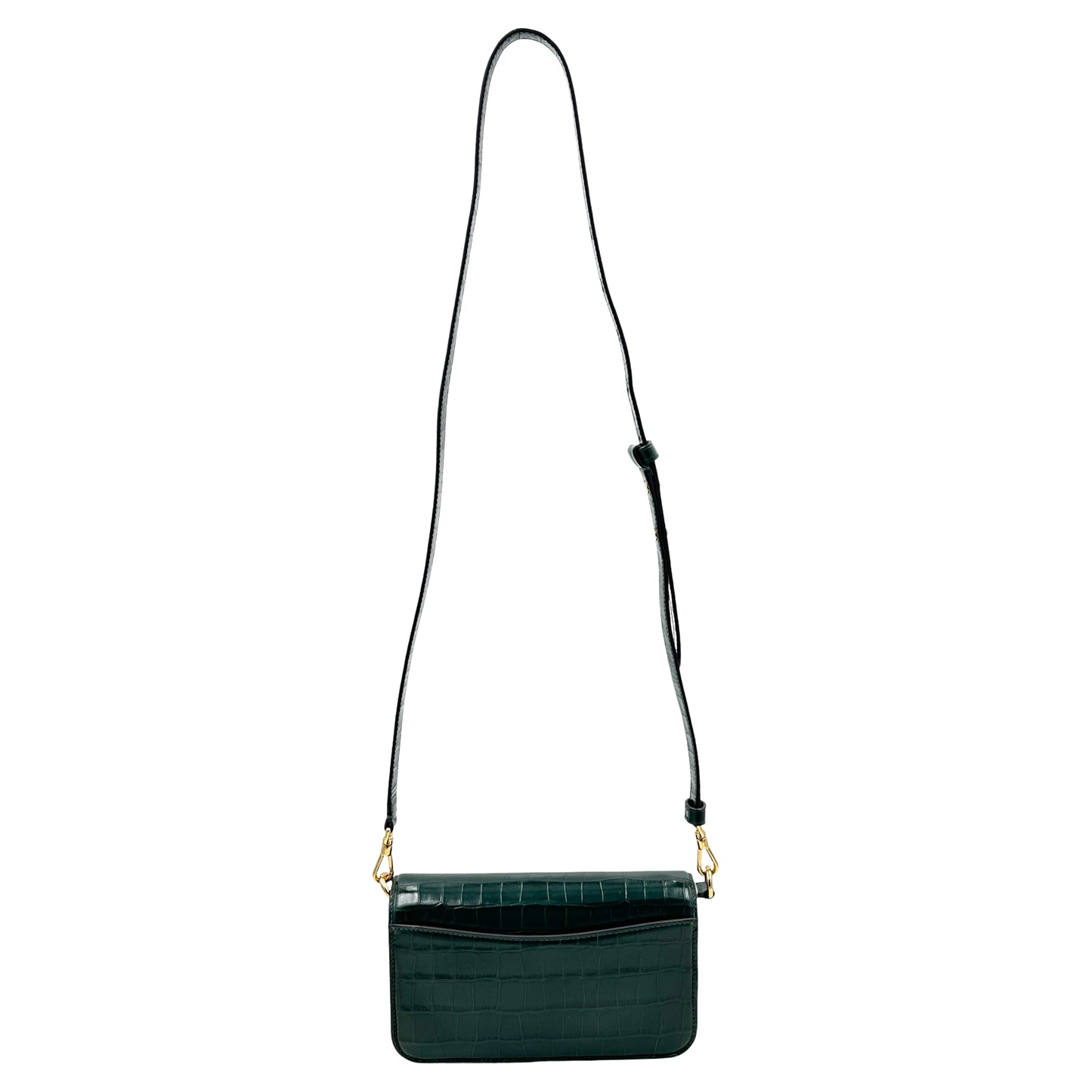Kate Spade Dakota Croc Embossed Small Convertible Crossbody Shoulder Bag - Rock Garden