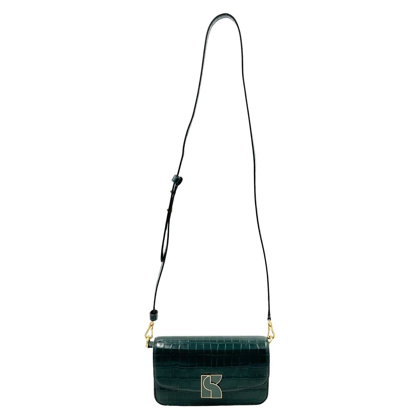 Kate Spade Dakota Croc Embossed Small Convertible Crossbody Shoulder Bag - Rock Garden