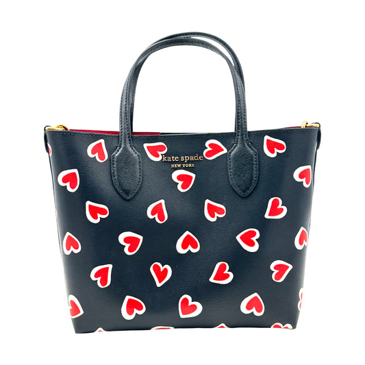 Kate Spade Bleecker Stencil Hearts Medium Crossbody Tote - Black/Red