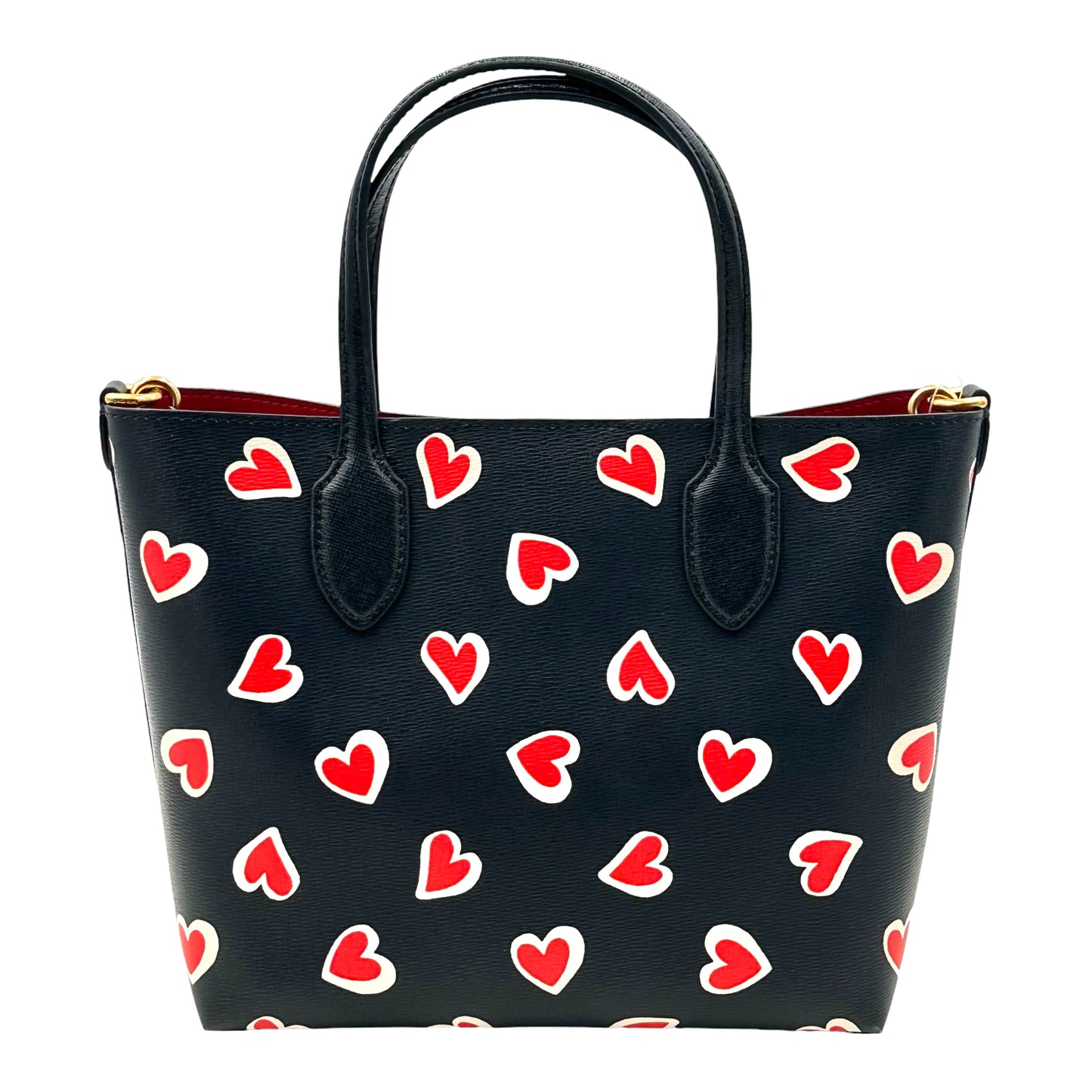 Kate Spade Bleecker Stencil Hearts Medium Crossbody Tote - Black/Red