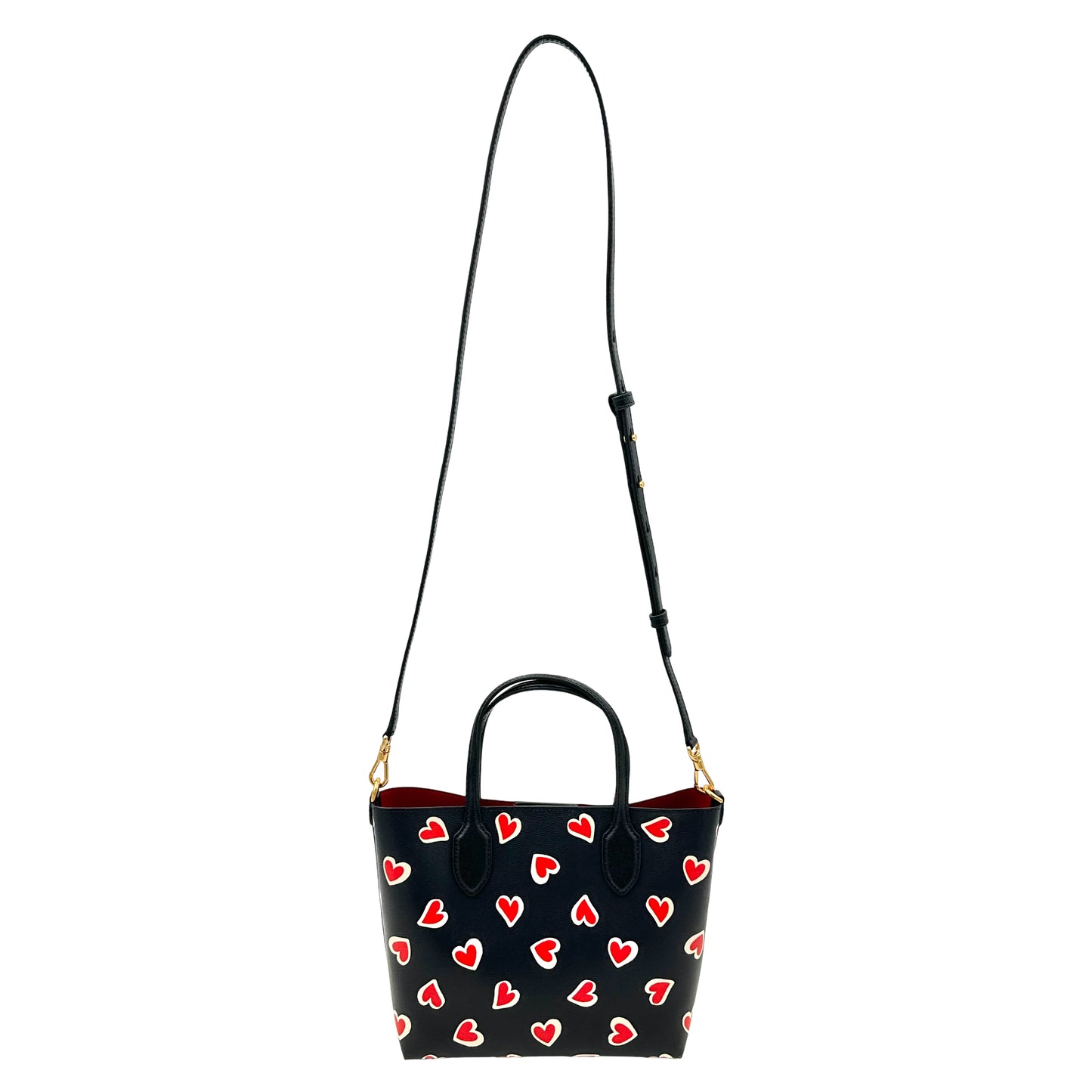 Kate Spade Bleecker Stencil Hearts Medium Crossbody Tote - Black/Red