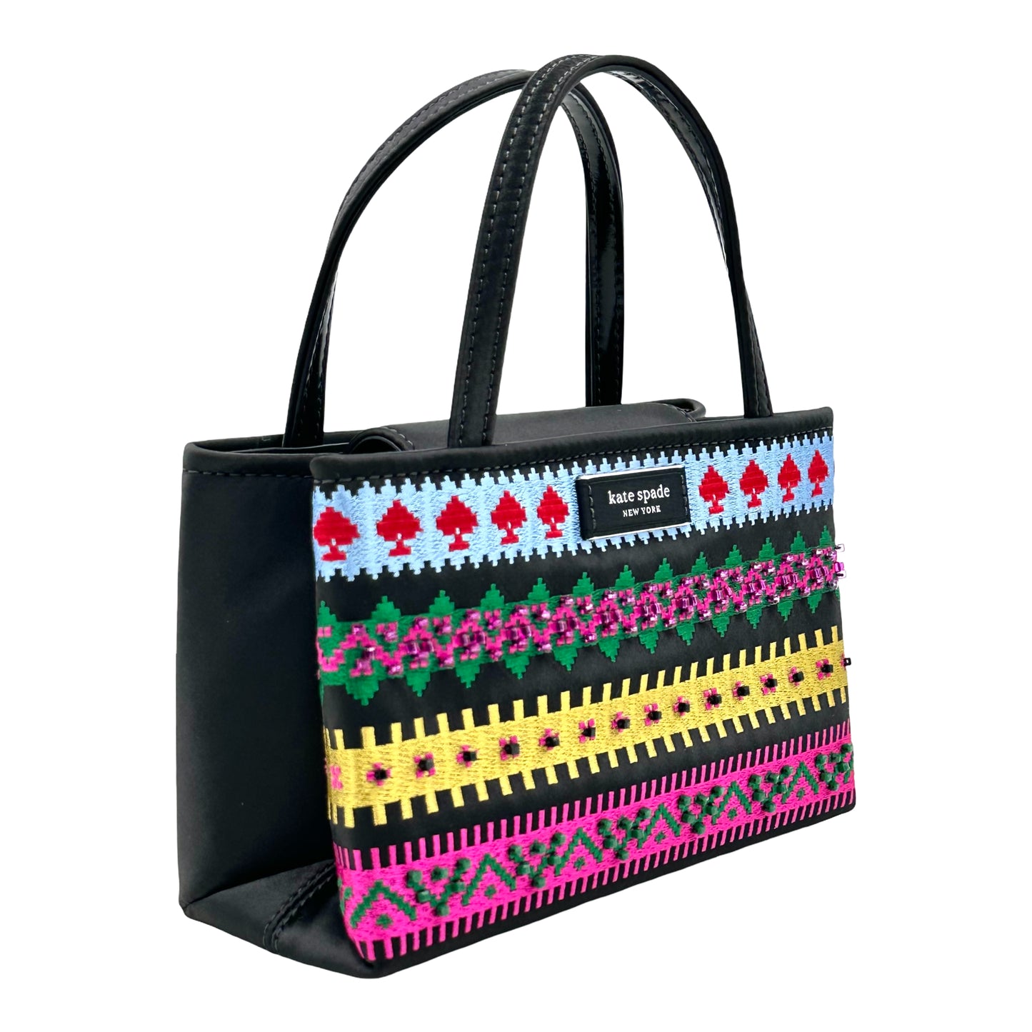 Kate Spade Sam Icon Carnival Fairisle Mini Tote Crossbody Handbag - Black Multi