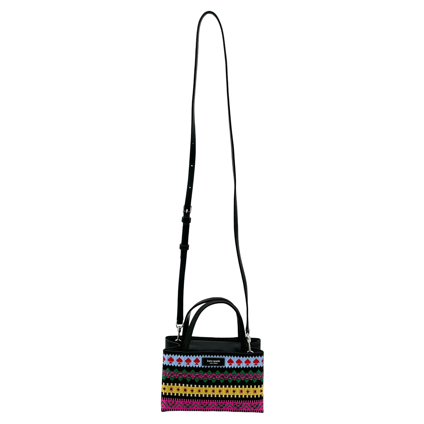 Kate Spade Sam Icon Carnival Fairisle Mini Tote Crossbody Handbag - Black Multi