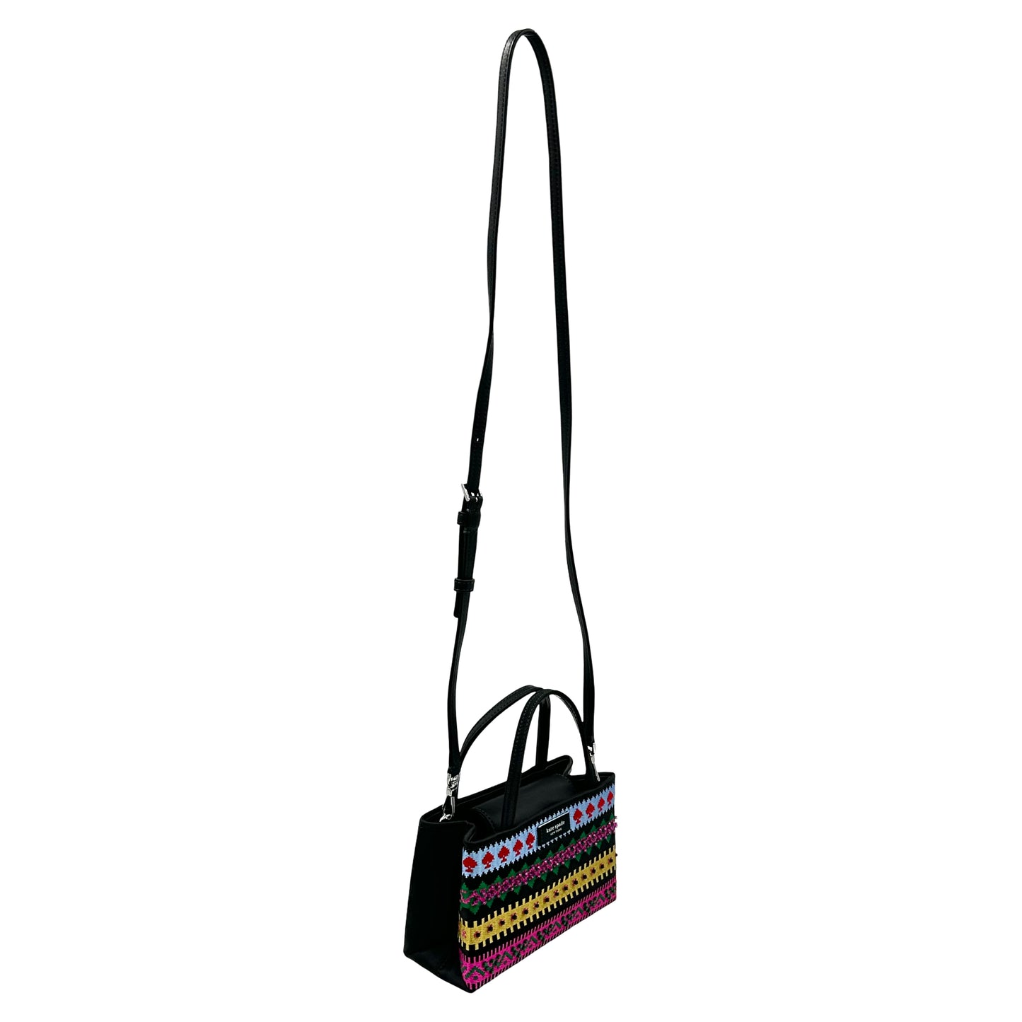 Kate Spade Sam Icon Carnival Fairisle Mini Tote Crossbody Handbag - Black Multi