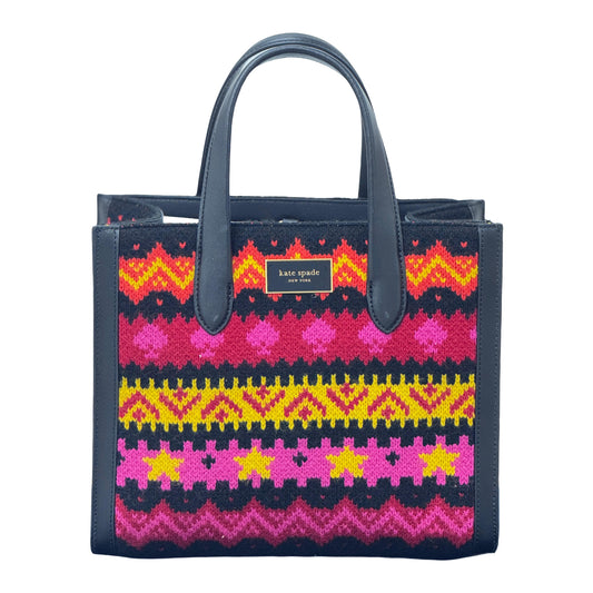 Kate Spade Manhattan Carnival Fair Isle Small Tote-Pink/ Multi