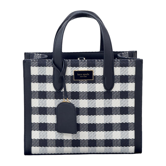 Kate Spade Manhattan Gingham Tweed Fabric Small Tote- Black/ Multi