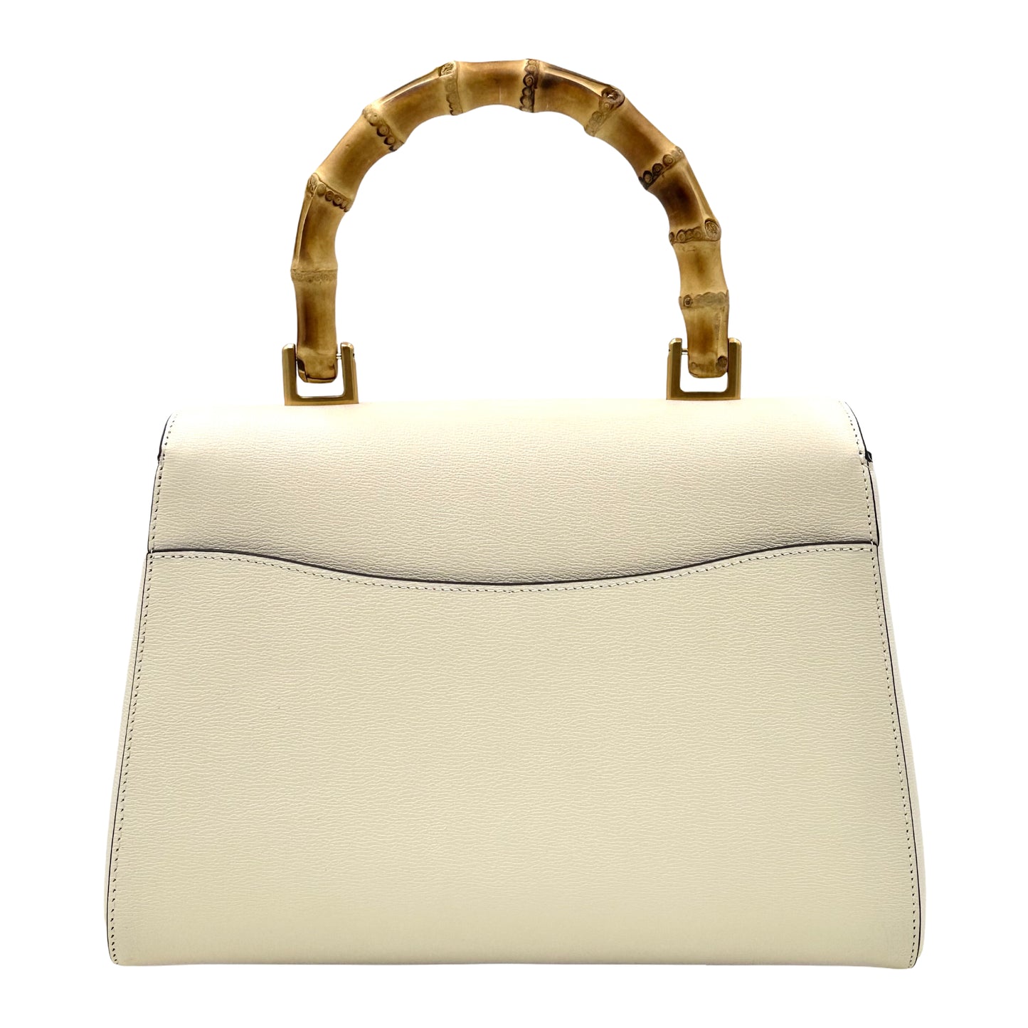 Kate Spade Katy Medium Bamboo Top-handle White Leather Crossbody Bag - Halo White