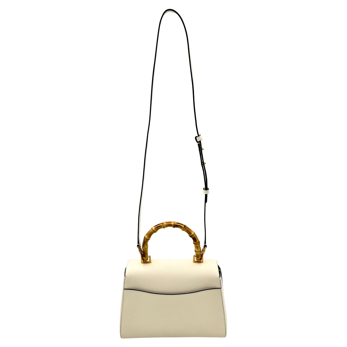 Kate Spade Katy Medium Bamboo Top-handle White Leather Crossbody Bag - Halo White