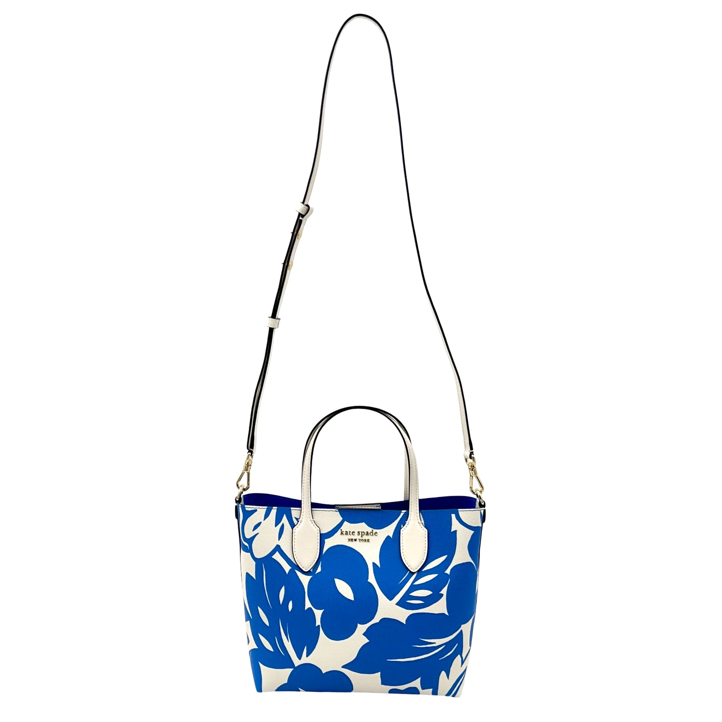 Kate Spade Bleecker Tropical Foliage Medium Crossbody Tote - Blue