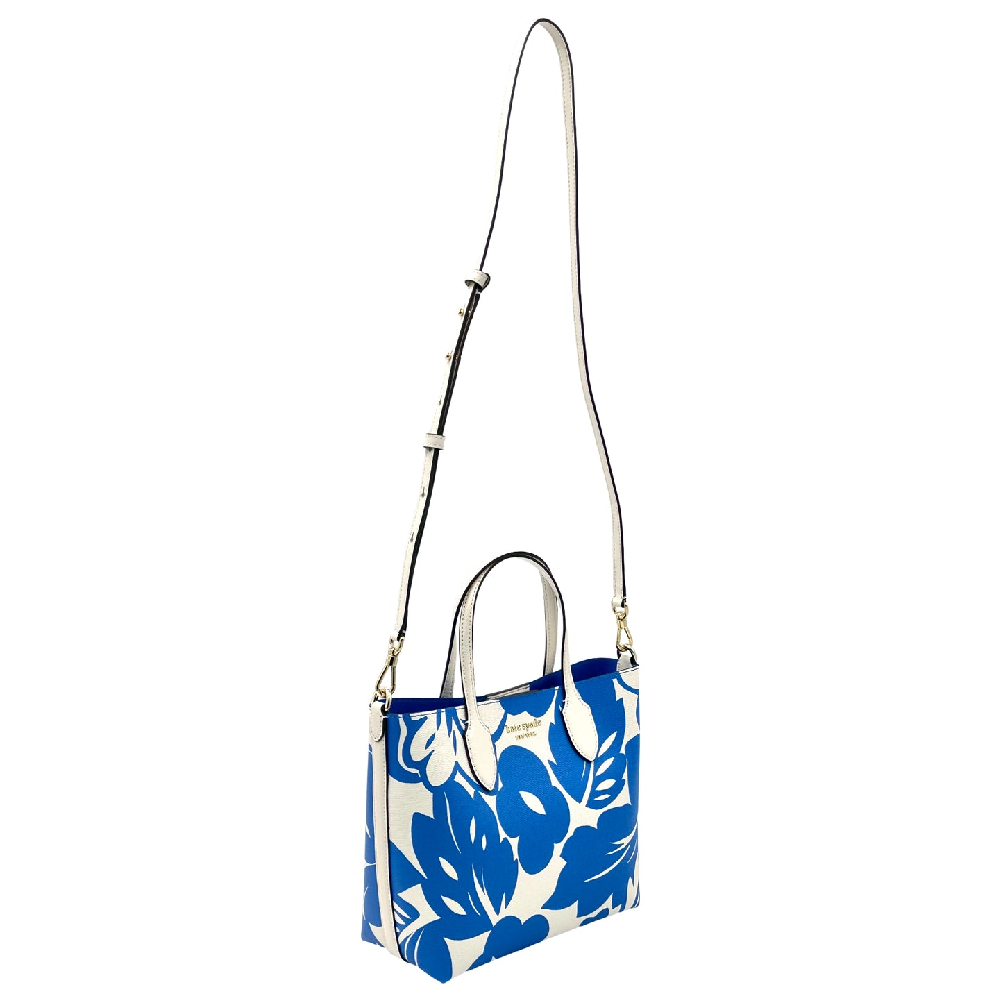 Kate Spade Bleecker Tropical Foliage Medium Crossbody Tote - Blue