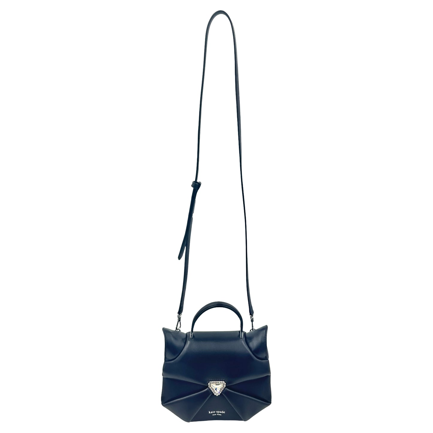 Kate Spade Whiskers 3d Cat Leather Crossbody- Black