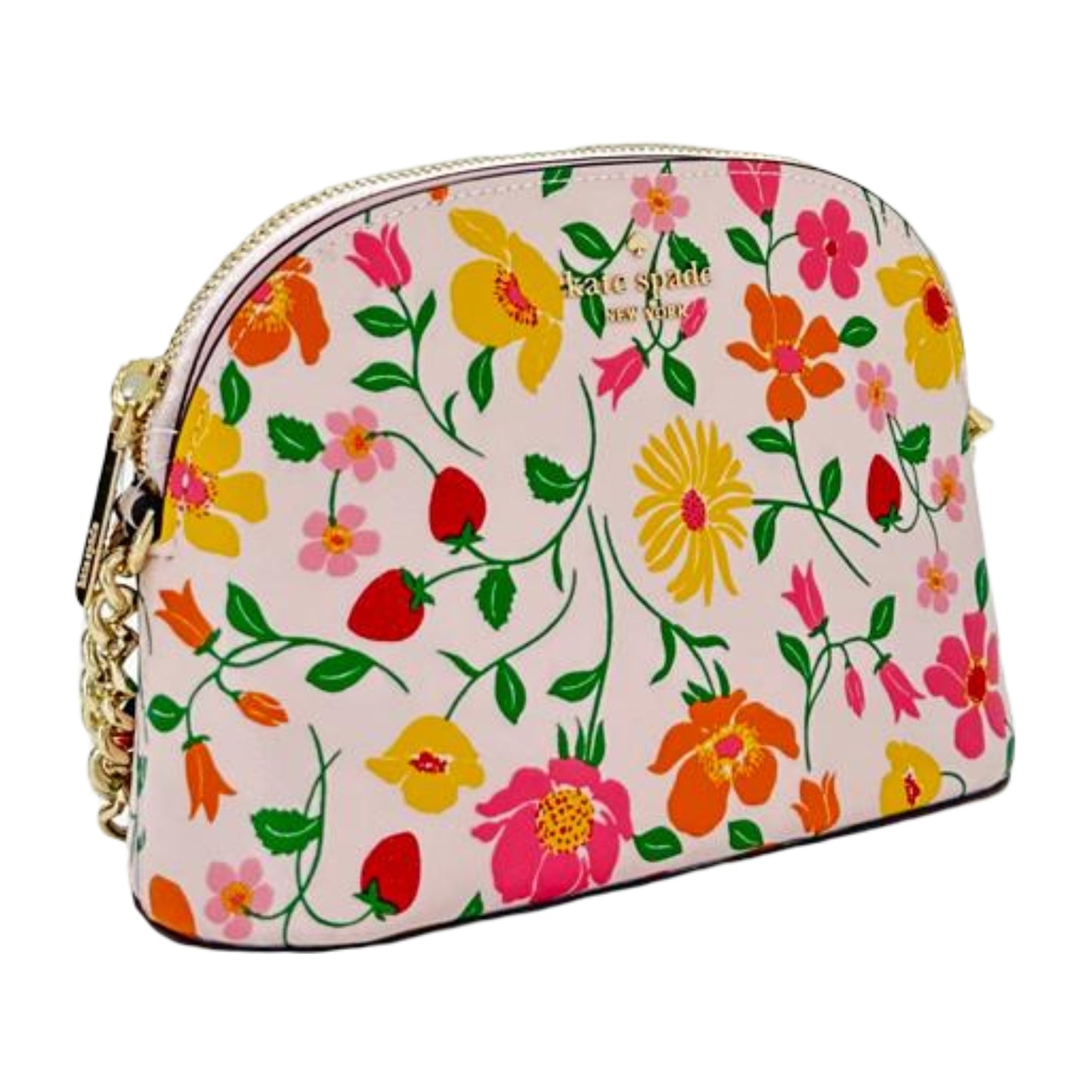 Kate Spade Spencer Small Dome Strawberry Garden Crossbody - Pink Multi