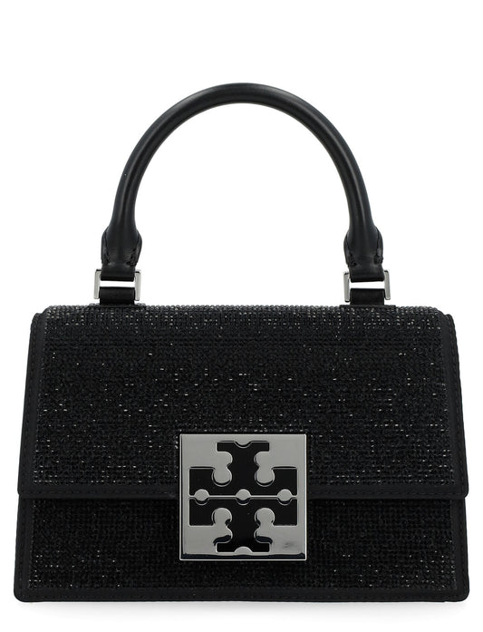 Tory Burch Handbag With Rhinestones - Black