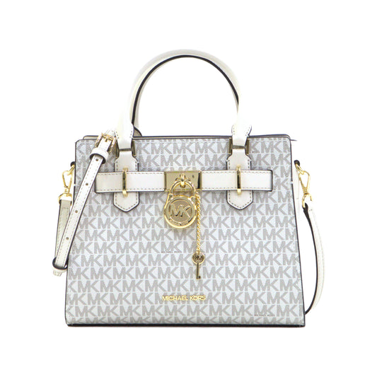 Michael Kors Hamilton Small Satchel Handbag Crossbody Bag - Light Cream