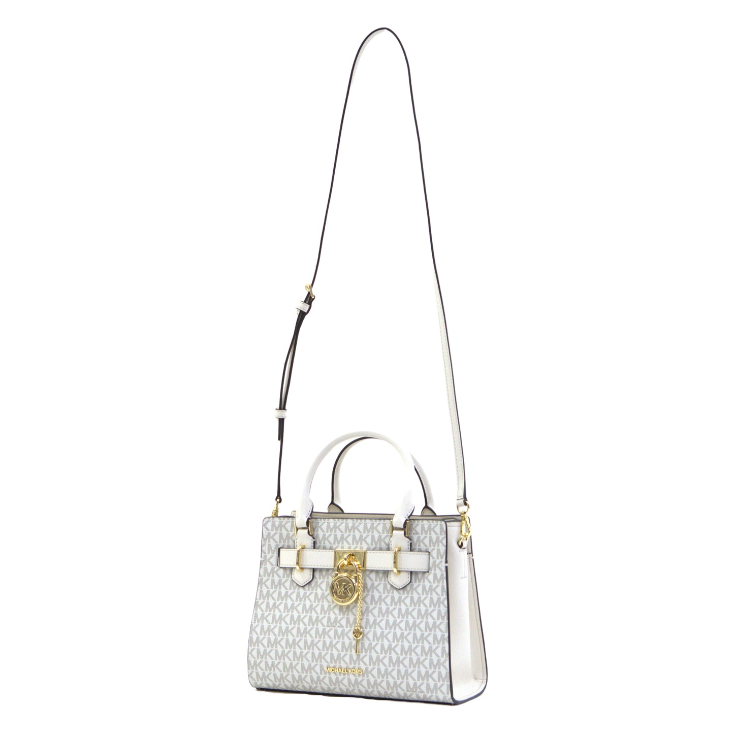 Michael Kors Hamilton Small Satchel Handbag Crossbody Bag - Light Cream