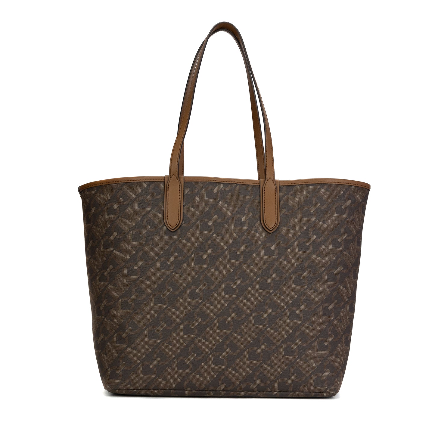 माइकल कोर्स एलिज़ा लोगो चमड़ा बड़ा टोट बैग - भूरा