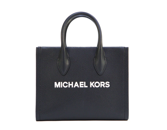 Michael Kors Mirella Small Leather Shopper Crossbody- Black