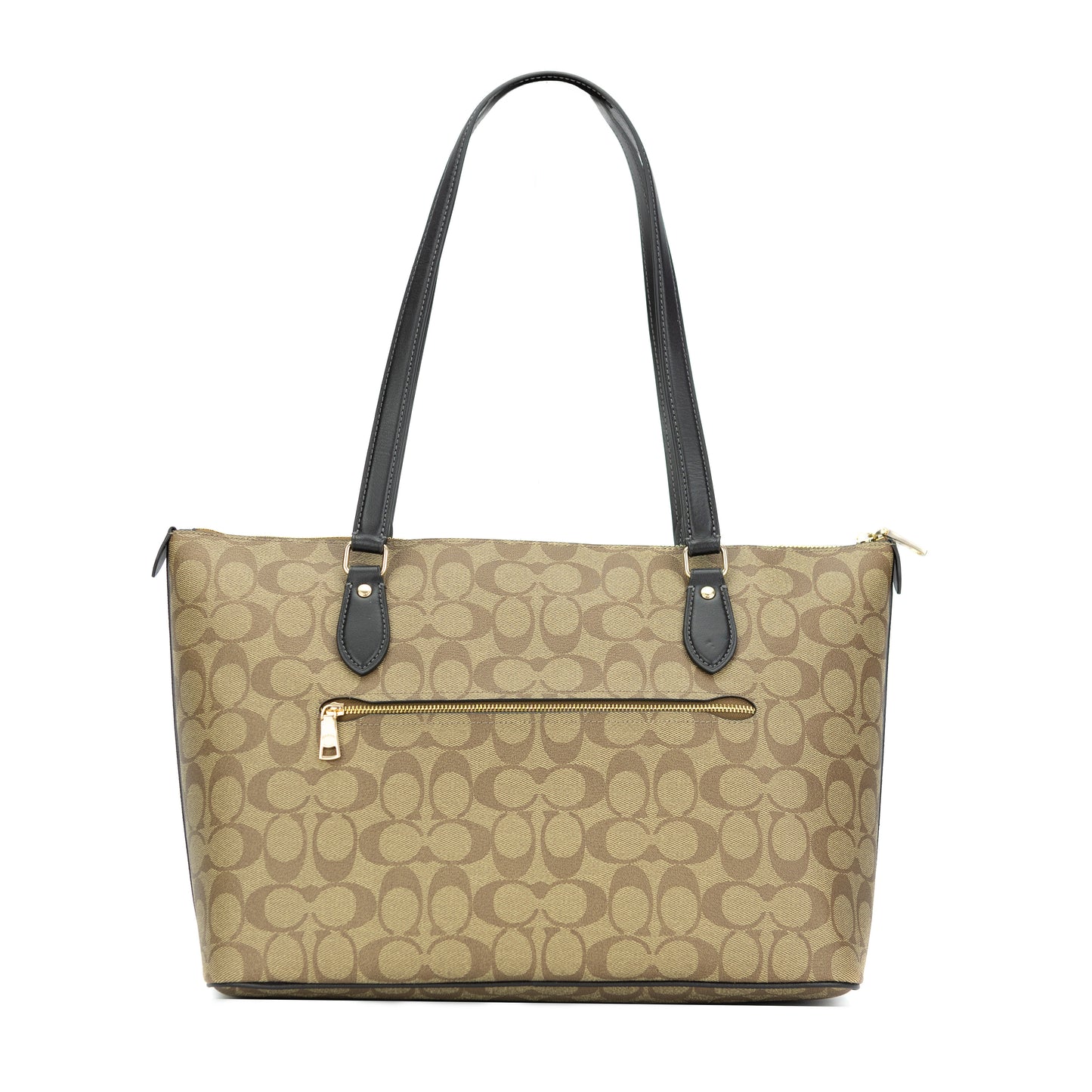 Coach Gallery Tote In Signature Canvas - Khaki Black