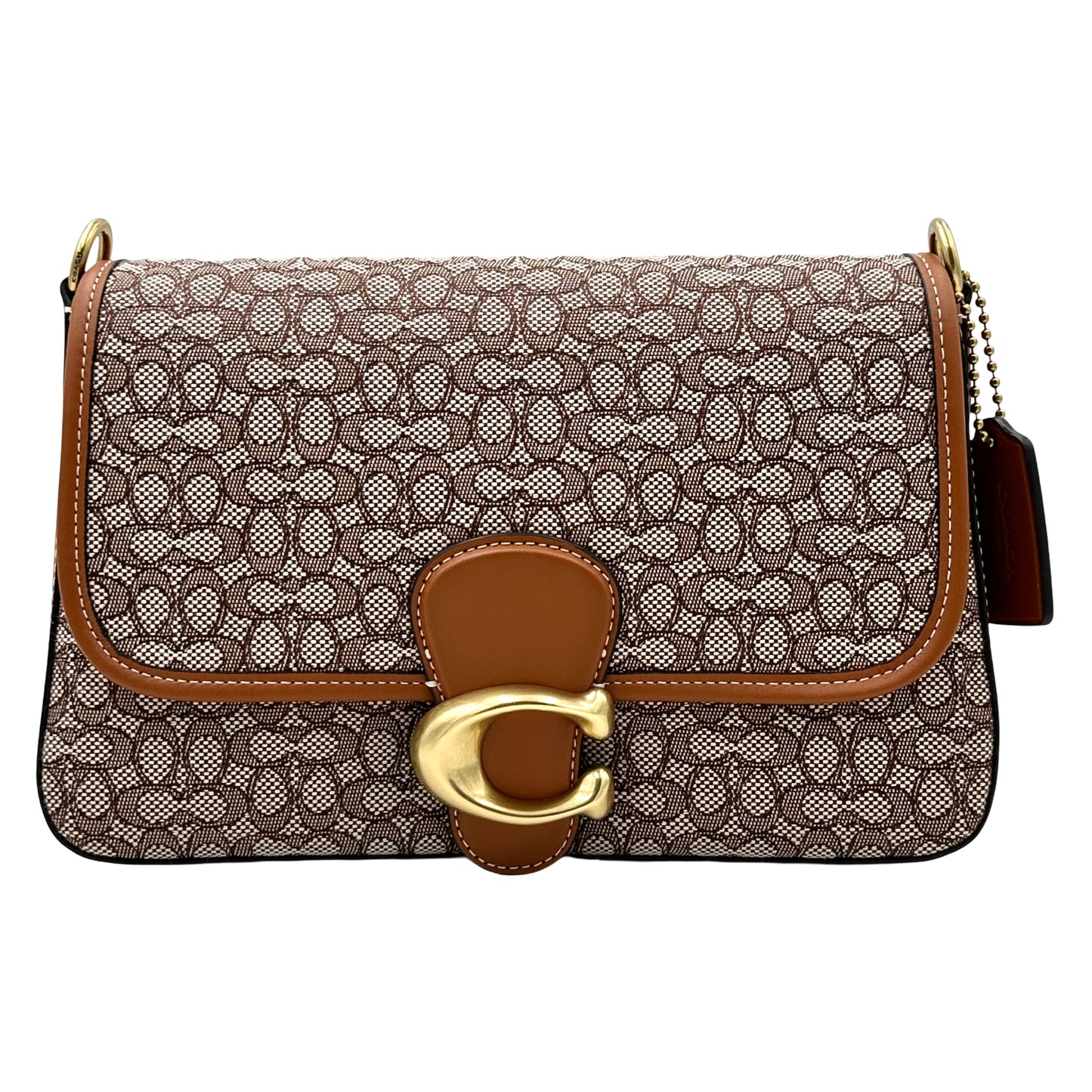Coach Soft Tabby Shoulder Bag In Micro Signature Jacquard - Cocoa Burnished Amber