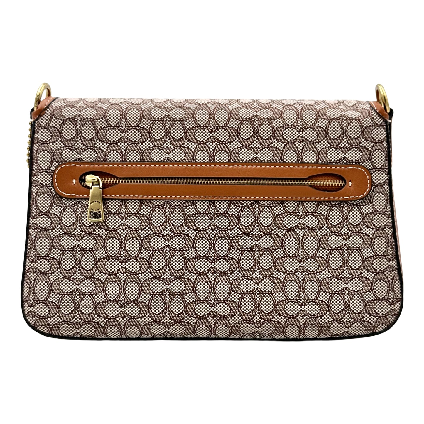 Coach Soft Tabby Shoulder Bag In Micro Signature Jacquard - Cocoa Burnished Amber