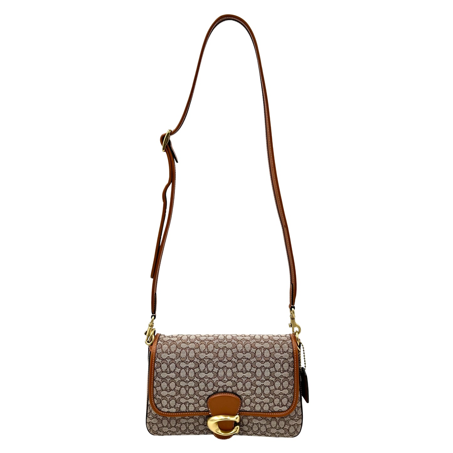 Coach Soft Tabby Shoulder Bag In Micro Signature Jacquard - Cocoa Burnished Amber